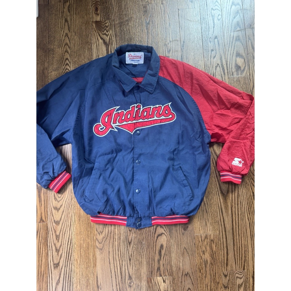 VTG Cleveland Indians Starter Jacket Diamond Collection Men's XL 90s MLB